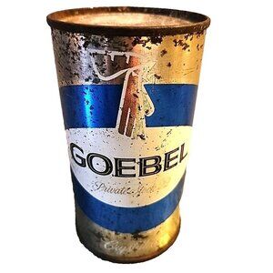 Vintage Goebel Beer Can Private Stock Crystilled Water Detroit Flat Top